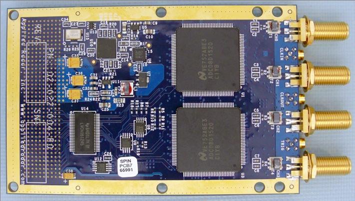 Applied Radar, Inc. SWORD Digital Receiver EXciter (DREX) The AR1006 features two Xilinx Virtex-5 FPGAs with basic I/O framework supplied as a factory core.