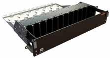The chassis is available in a 1U 5 Cassette Module and 2 U 12 Cassette Module Chassis delivering from 124 to 288 fiber via 24 Fiber Plug N Play LC/MTP modules connected 24 Fiber MTP/MTP Optical
