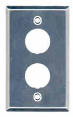 Industrial Solutions Industrial Wallplates n Stainless Steel Robust design n Low profile for inconspicuous network connecting n Single Gang - 120mm x 70mm x 11mm n IP 67 rated n Totally protected