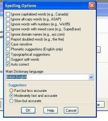 "Spell Check" "Options"