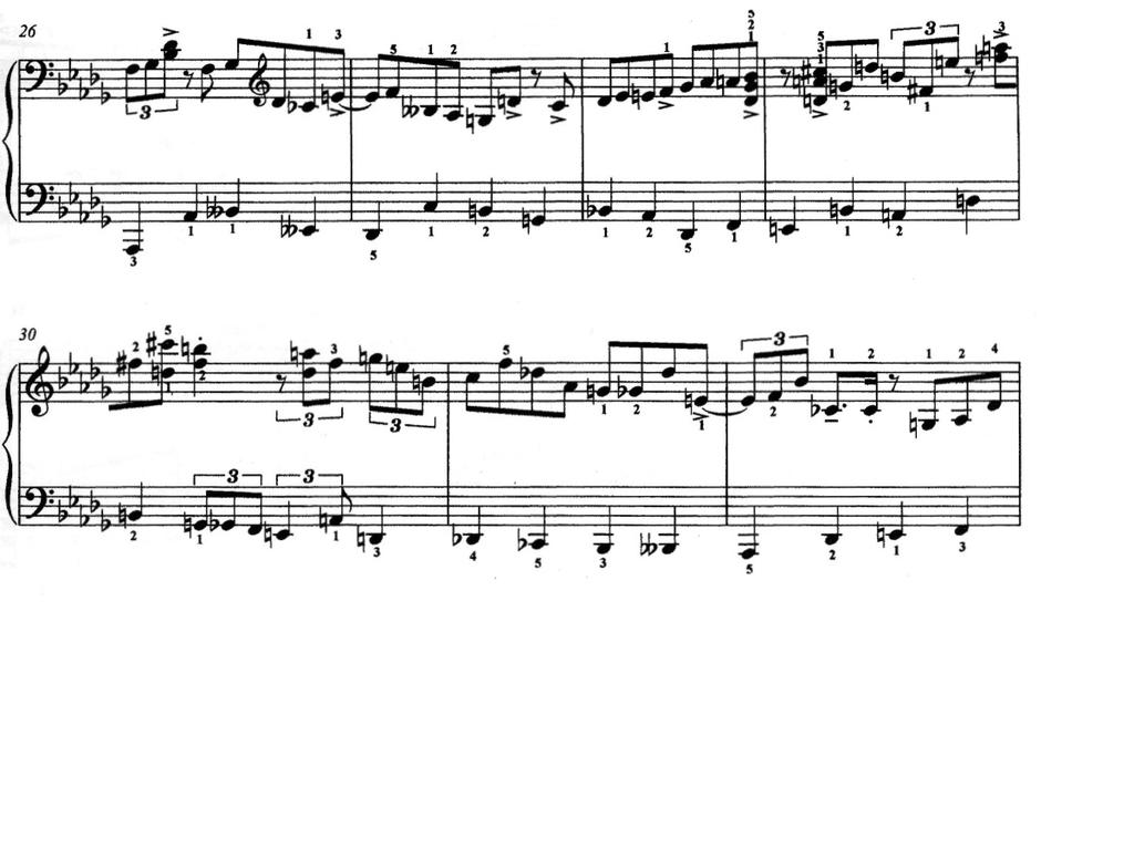 27 Prelude XIV was previously described as classically oriented, and this is true from a rhythmic standpoint.