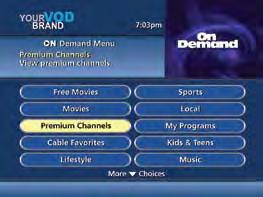 Order On Demand Programs The On Demand Menu displays a variety of programming categories.