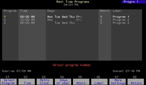 Real time programs The console allows you to create up to 500 real time programs that can run automatically when you re not there.