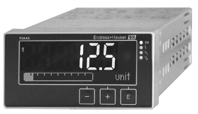Technical Information RIA45 Panel meter Digital panel meter with control unit for monitoring and visualizing analog measured values Application Plant and apparatus engineering and construction