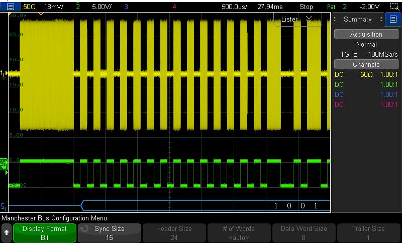 11 Keysight Decoding Automotive Key Fob Communication based on Manchester-encoded ASK Modulation - Application Note Decoding the Digitally Demodulated Waveform (Continued) For this particular key