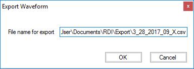 Once this option is selected, a dialog is displayed that allows the user to specify the file name for the exported data.