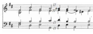 But here a comma shift lies ahead, assuming that the e 1 in the third chord remains the same