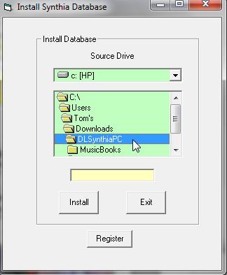 or downloaded file directory is located and press the 'Install' button The utility will do the rest and will download and install your initial Synthia musical database Install IR Remote USB Driver If