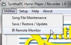 In addition to the five functions mentioned above, SynthiaPC's main screen has several 'Menu' items below the title bar which are advanced features or features which are not frequently used Menu -
