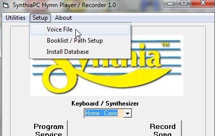 49 Setup - Voice File A very valuable feature of Synthia is it's use of voice (instrument) tables so that when music is played, it may be played back on the instrument of your choice When you tell
