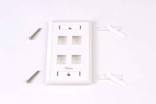 US Mounting Hardware for Essential US mounting hardware in keystone format Designed for Essential-5 and -6 keystone range Supplied in textured white nish Equipped with labelling windows Screws