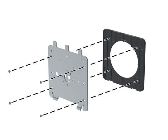 Remove four screws to separate the mounting plate from its cover: Figure
