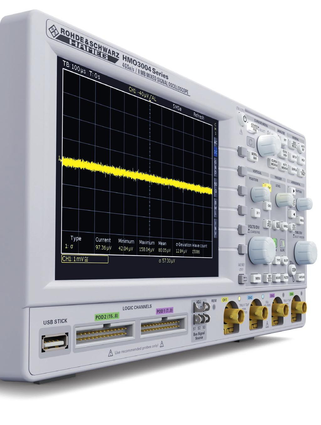 HMO 3000 Series Precise Signal Analysis An excellent sampling rate in combination with a large memory depth is the key for precise signal analysis.