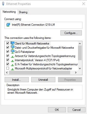 Go back to the properties window of your network adapter. Click on Configure.