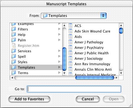 Create a New Document with the Manuscript Template Wizard Manuscript templates make it easy to set up your paper for electronic submission to a publisher.
