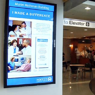 Digital Signage Displays Commonly available in 32-90 sizes, digital displays can be easily configured to accommodate the needs of your modern cafeteria.