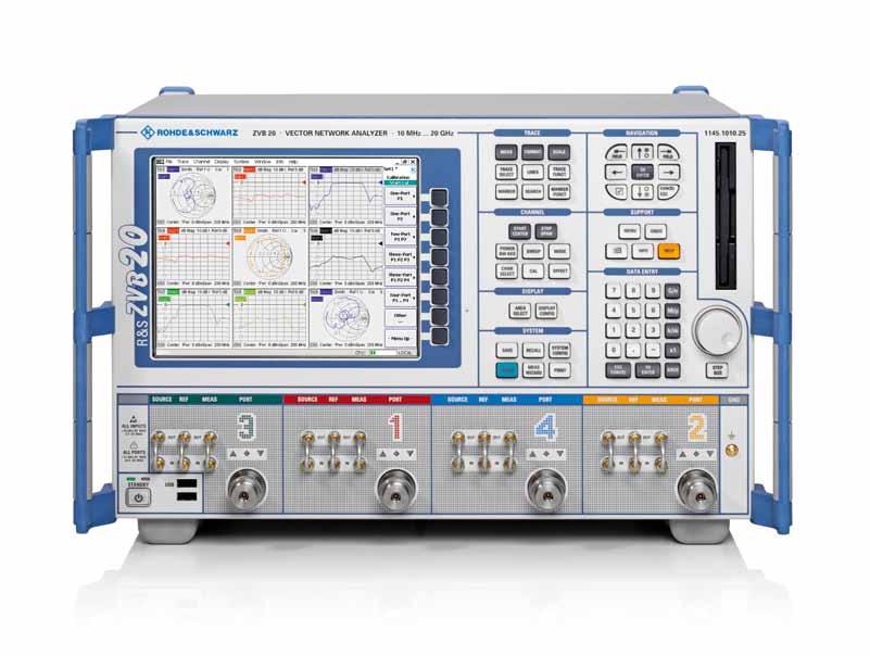 R&S ZVB Vector Network Analyzer Front view User-friendly front panel Indication of direction of signal path Hardkey navigation for measurement software and Windows XP allows R&S ZVB operation