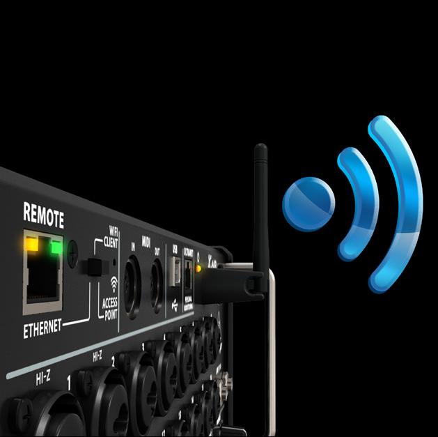 Built-In Tri-Mode Wifi Router Designed for the ultimate in mobility, the comes with an integrated Wifi module for direct control of your mixer s functions without the need to setup and configure an