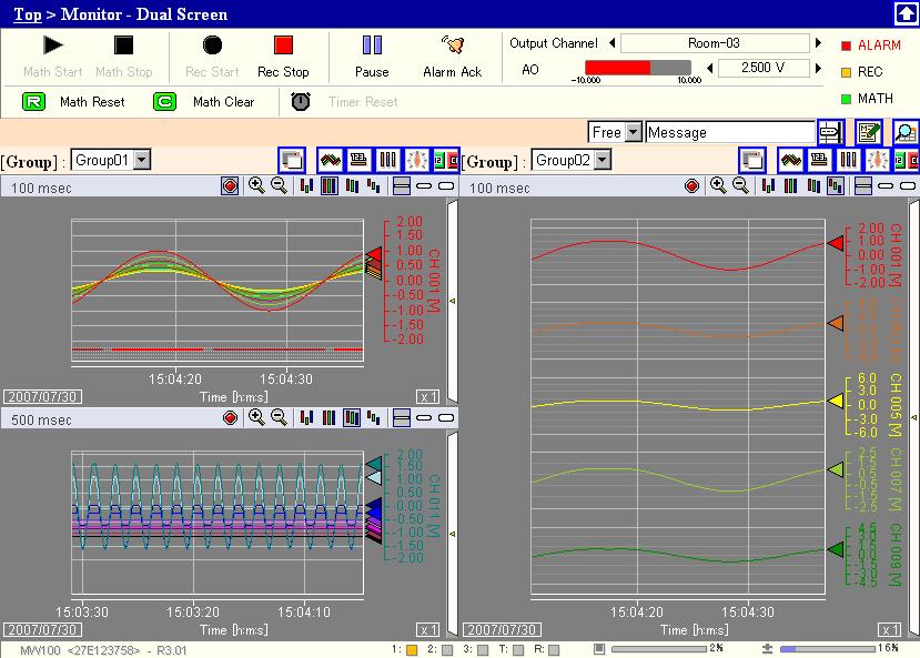 Single Screen and Dual Screen: You can select trend display, numerical display, meter display, bar graph display, or overview display.