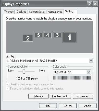 2. Click Display properties. 3. Drag the monitor icons to arrange the positions of the displays. 4.