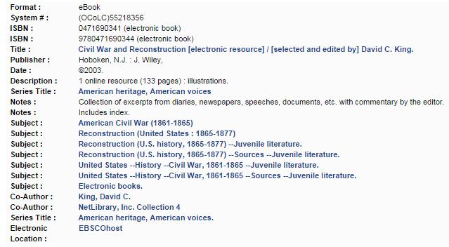 Catalog Full Record: Library