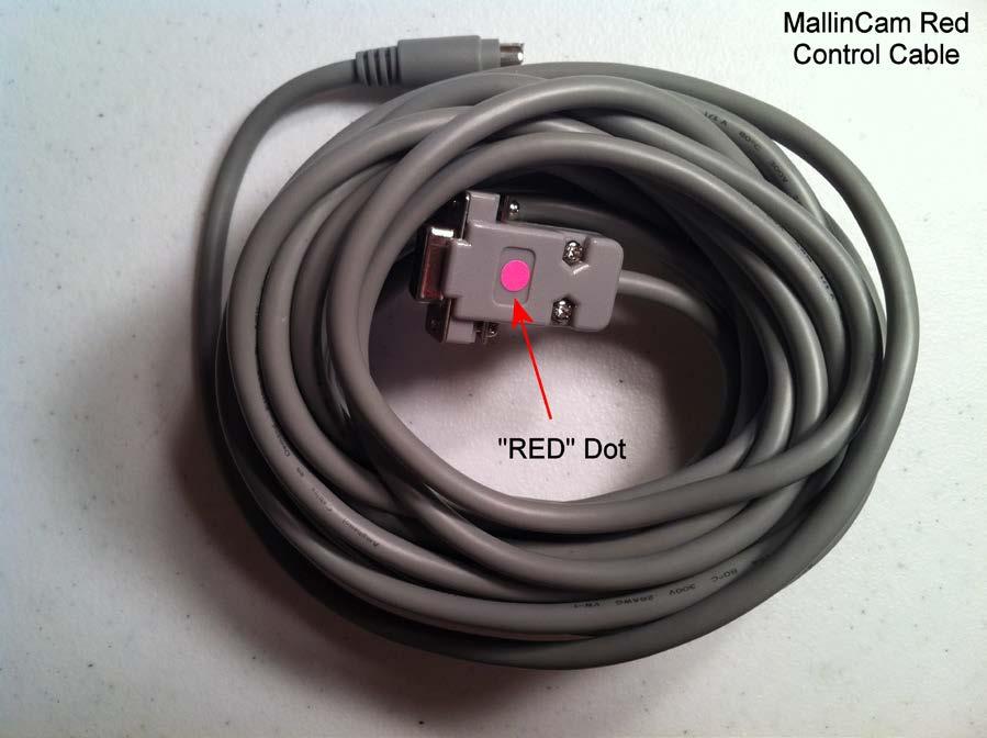 Figure 9 is a photograph of a RED Control Cable as indicated by the RED dot on the RS232 connector.