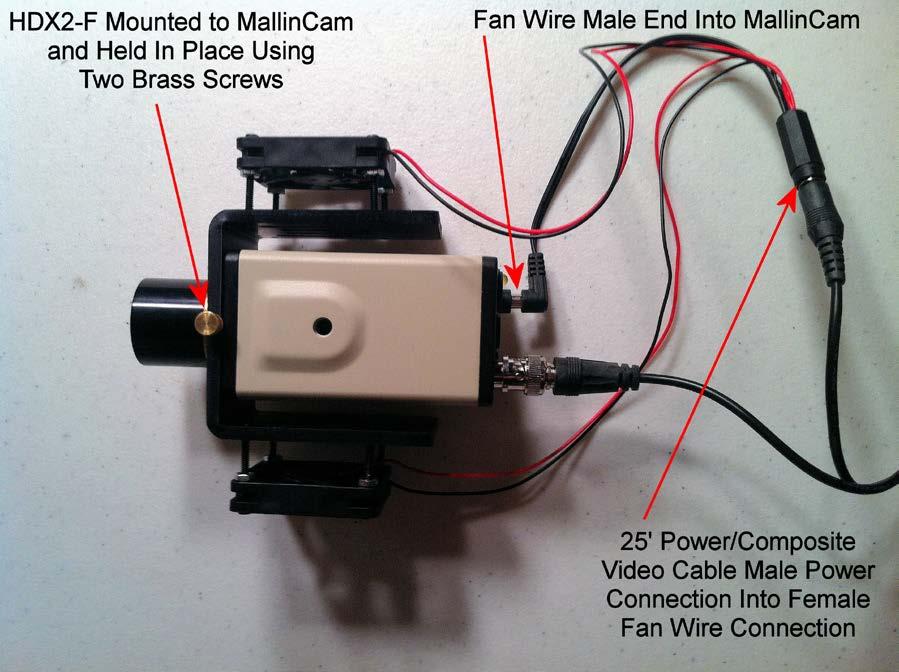 FIGURE 6 The HDX2-F slips over the round, raised portion of the front of the MallinCam and is secured to the camera using two brass screws.