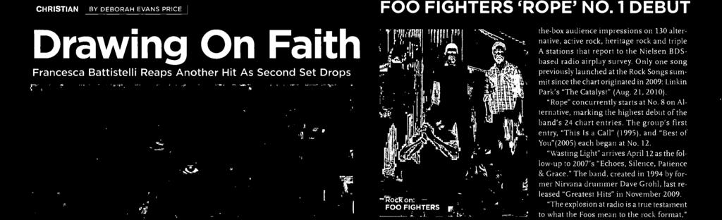 . "Wasting Light" arrives April as the fllw-up t 007's "Eches, Silence, Patience & Grace." The band, created in 99 by frmer Nirvana drummer Dave Grhl, last released "Greatest Hits" in Nvember 009.
