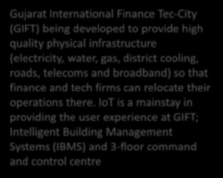 Gujarat International Finance Tec-City (GIFT) being developed to provide high quality physical infrastructure (electricity, water, gas, district cooling, roads,