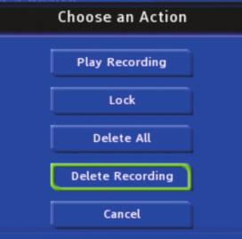 8 DVR Step 2a: Lock the Recording Highlight Lock and press OK. Once a program is locked, a on the recording s listing.