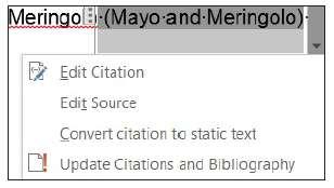 Key the source information for MLA style in the dialog box, as shown below.