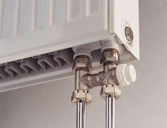 Radik GENERAL INFORMATION Ventil kompakt Two-pipe heating system When installing VENTIL KOMPAKT steel panel radiators, it is necessary to preset the valve to such a position that the radiator will