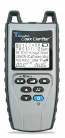 Coa Coa Clarifier Coa Tester Identifies cable faults Displays cable run quality Detects Coa RF Remotes through splitters Detects splitters in the system Tests and grades splitter performance Measures