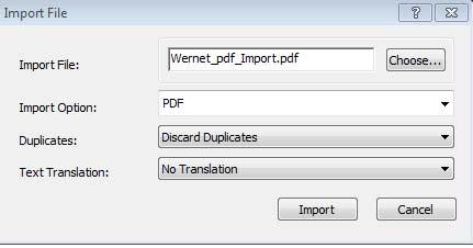 EndNote Importing pdf files In the Import File dialog choose the pdf file to be imported as well as the Import Option PDF : The pdf file