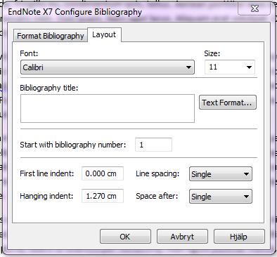 If you want to make changes to the layout of the bibliography, don t do them directly in the text since those changes will be overwritten the next time you update.