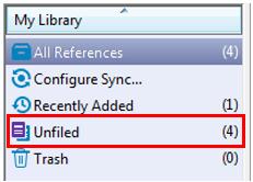 GROUPS IN YOUR ENDNOTE LIBRARY All headings in the bluish column on the left hand side of the screen are Group names. Take a look at the group named Unfiled.
