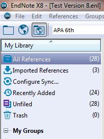 ADD REFERENCES TO A GROUP Go to All References group There will be the same number of references in your full library (ALL REFERENCES group) as there are in the UNFILED Group.
