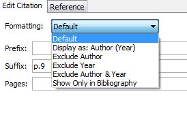 Managing your References using EndNote X7 (PC): getting started In the Word document, select the citation by clicking on it then select Edit Citation(s) from the EndNote toolbar.