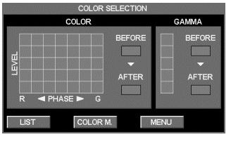 Picture Image COLOR SELECTION MODE (continued) COLOR SELECTION MODE COLOR M. Return to the COLOR MANAGEMENT POINTER.