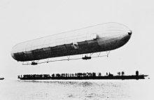 First Zeppelin 1899 Count Ferdinand von Zeppelin - built it on a floating hangar (pictured).
