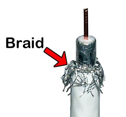 The center connector must be free from braid debris as well