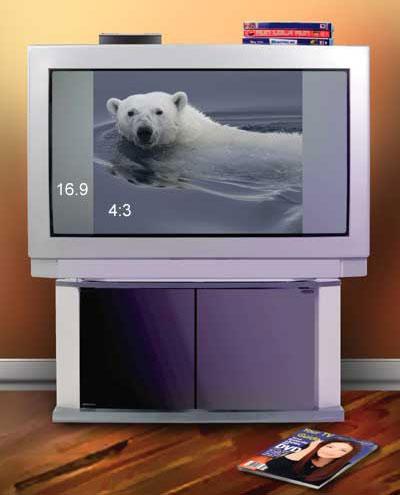 Most HDTVs have a widescreen 16:9 aspect ratio. To accommodate traditional 4:3 aspect ratio broadcasts, most models place gray bars to the sides of the image.