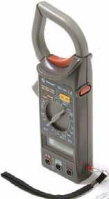 0% 18 Test Leads Includes 9V battery Includes black carrying case Includes dust-proof wrist strap 2 3 4 (W) x 9 (H) x 1 1 2 (D) [2] 602-115 3 3 4-Digit Mini Clamp-On Amp Meter Digital and Analog