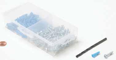 B Satellite / CATV Drop Installation Materials Anchor Kit [1] 220-100 Anchor Kit with Anchors, Screws and Bit Clear Plastic Container with Clasp Closure Cut-Out Handle for Pegboard Hanging 100 pcs.