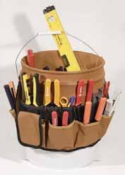 damage walls, floors and countertops Attractive Black and Brown Color Combination Tools, Trays and Buckets Not Included [3] 204-451 15-Pocket Tool Bag with 16 Tray Compartment 7 Inside/8 Outside