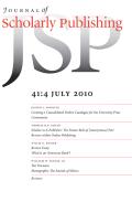 Donovan Journal of Scholarly Publishing, Volume 41, Number 4, July 2010, pp.