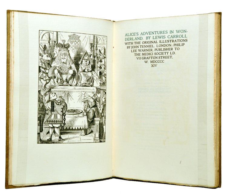 10 10. CARROLL (Lewis). Alice's Adventures in Wonderland. Illustrated by John Tenniel. Small 4to. [230 x 160 x 25 mm]. xii, 131 pp.