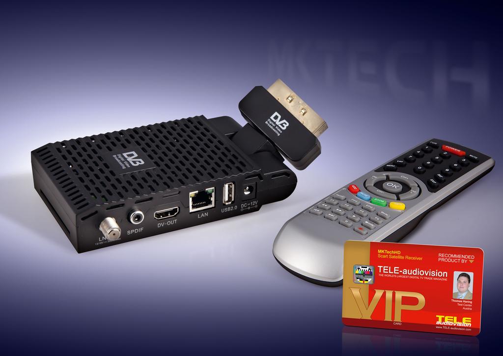 TEST REPORT HD Scart Satellite Receiver MKTechHD Scart Stick Provides SD via Scart and HD via HDMI Extremely fast tuner