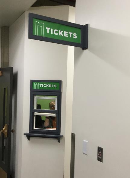 This is the ticket window where I will pick up my ticket for