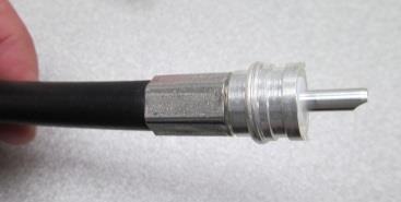 Install the main body of the PL-259 on the coaxial cable taking care to
